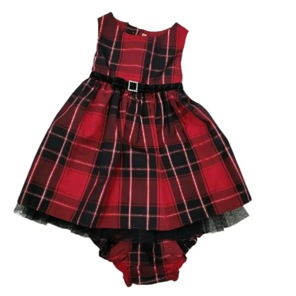 Red plaid holiday / Christmas dress